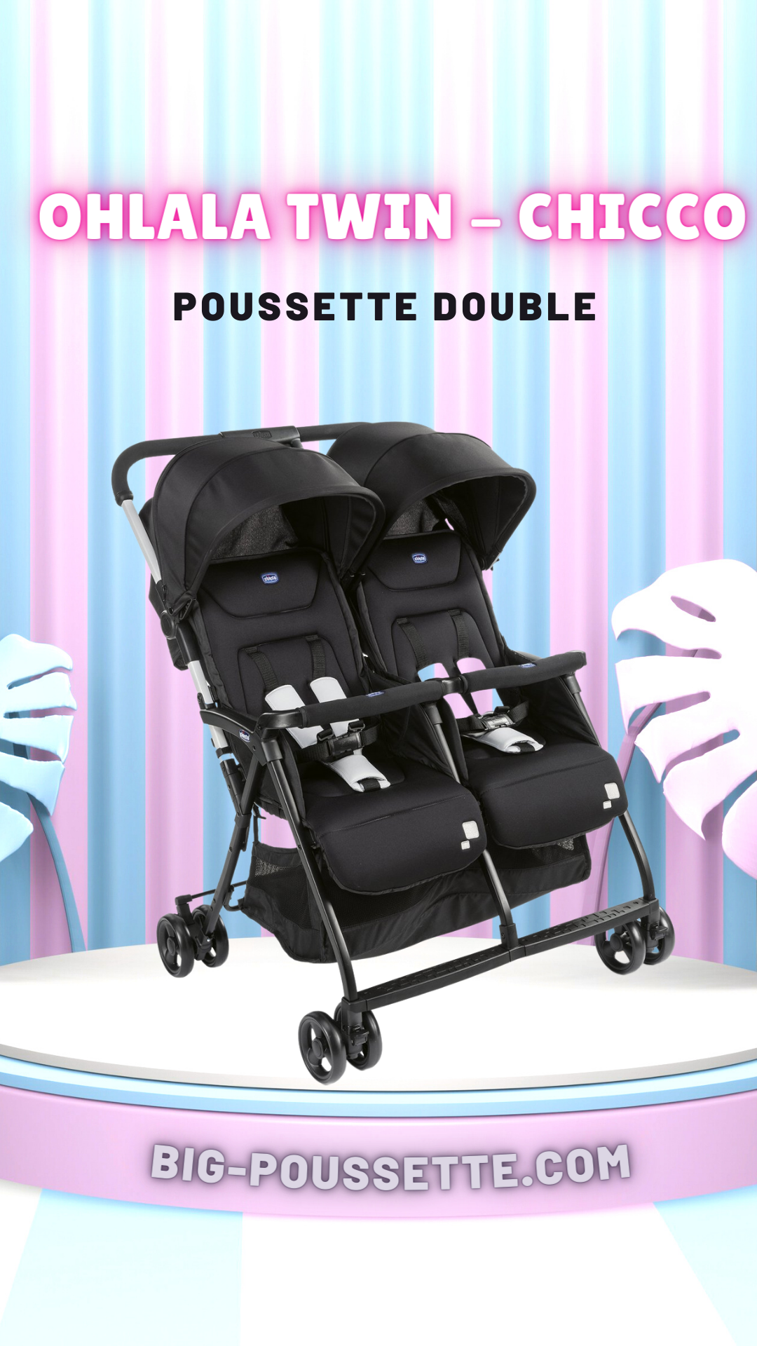 Poussette Double Together, marque Chicco, conçue pour les jumeaux